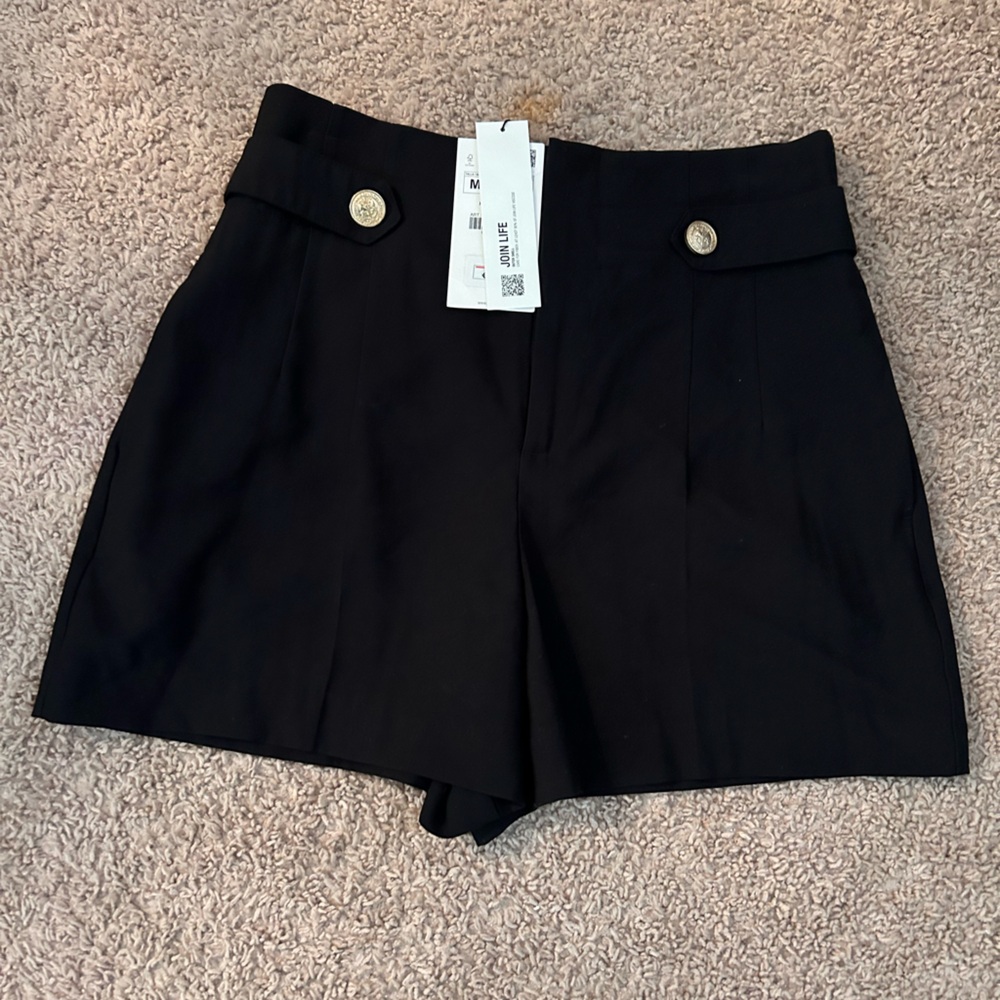 Zara Black High-Rise Tailored Women’s Shorts - Classic Style
